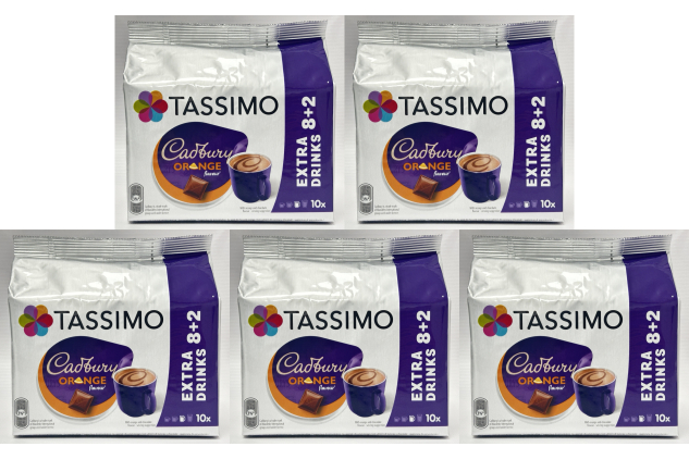 Tassimo Cadbury Orange Hot Chocolate Pods 5 x 160g | 50 Servings