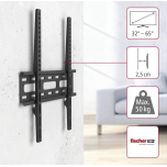 Hama FIX TV Wall Bracket – Fixed Flat Wall Mount for 32–65 Inch TVs | VESA 200×200 to 400×400 | Max 30kg