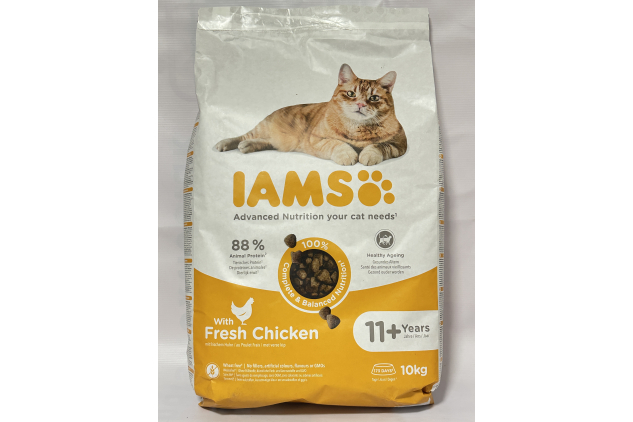 IAMS Advanced Nutrition Senior Cat Dry Food with Fresh Chicken | 11+ Years | 10kg