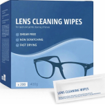 Lens Cleaning Wipes | Individually Wrapped | Smear-Free | 200 Wipes