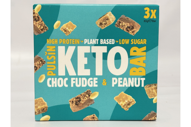 Pulsin Plant Based Keto Protein Bars Choc Fudge & Peanut | 36 x 30g