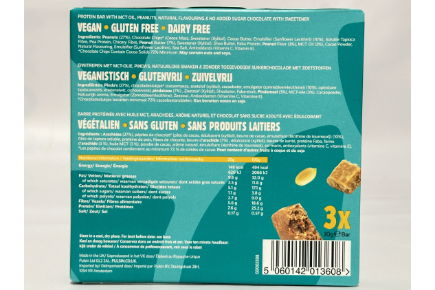 Pulsin Plant Based Keto Protein Bars Choc Fudge & Peanut | 36 x 30g