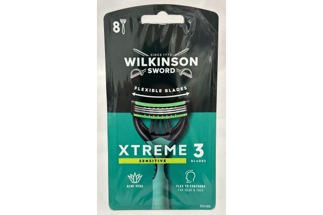 Wilkinson Sword Xtreme 3 Sensitive Disposable Razors | 24 Pack (4 x 8 Razors)
