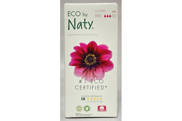 Eco by Naty Organic Cotton Tampons with Applicator – Super – 14 Pack (10 Boxes)