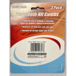 Fine Tooth Nit Combs | White | Durable Plastic | 8.5 × 5.1 cm | Pack of 3