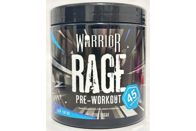 Warrior Rage Pre-Workout Powder Blazin’ Blue Raz | 45 Servings 392g
