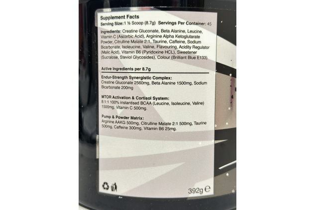 Warrior Rage Pre-Workout Powder Blazin’ Blue Raz | 45 Servings 392g