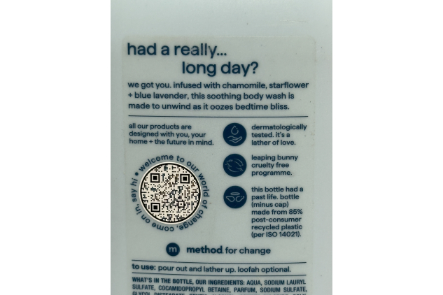 Method Wind Down Body Wash Chamomile Starflower Blue Lavender | 532ml