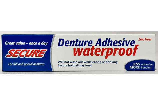 Secure Denture Adhesive Waterproof – Zinc Free – 4 x 40g