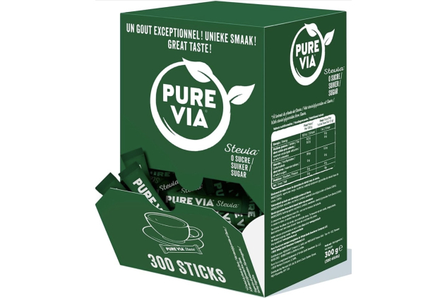 Pure Via Stevia Sticks - Zero Calories, Zero Sugar, 300 Sticks - Natural Alternative to Sugar
