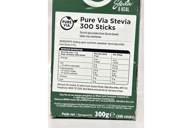 Pure Via Stevia Sticks - Zero Calories, Zero Sugar, 300 Sticks - Natural Alternative to Sugar