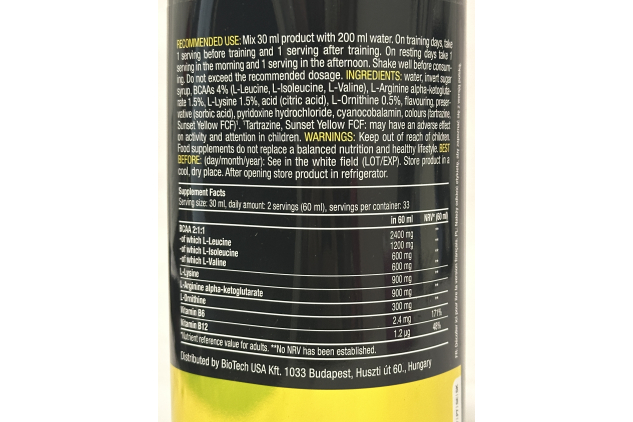 BioTechUSA Liquid BCAA Food Supplement – Orange Flavour | 1000 ml (33 Servings)
