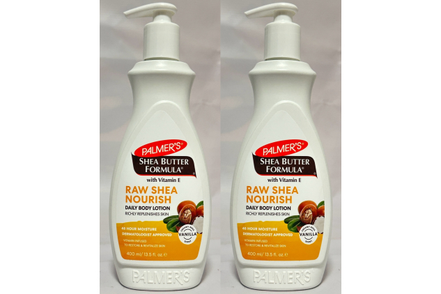 Palmer’s Shea Butter Formula Raw Shea Nourish Daily Body Lotion – 400ml Pump (Pack of 2)