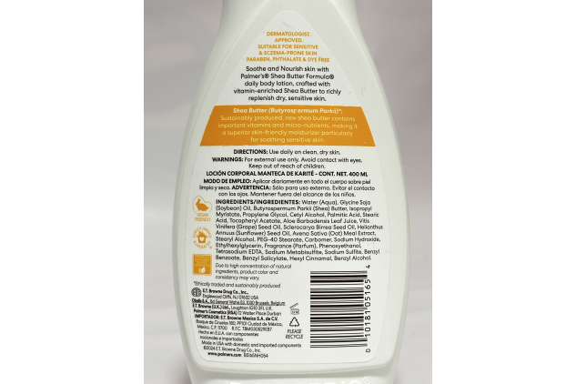 Palmer’s Shea Butter Formula Raw Shea Nourish Daily Body Lotion – 400ml Pump (Pack of 2)