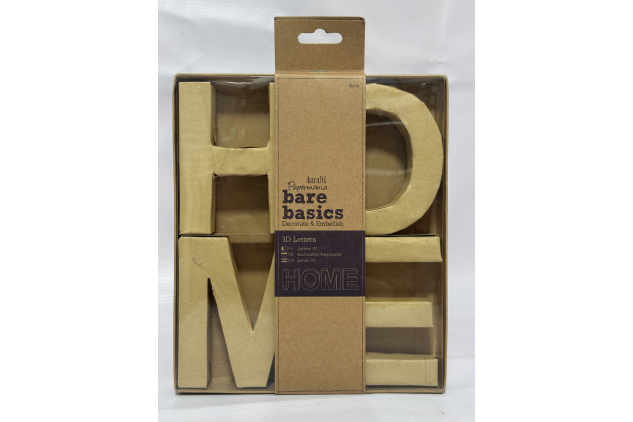 Docrafts Papermania Bare Basics 3D HOME Letters Set | 4pcs Craft Décor
