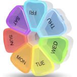 Pill Box 7 Day Organiser | Weekly Tablet Storage with Day Labels