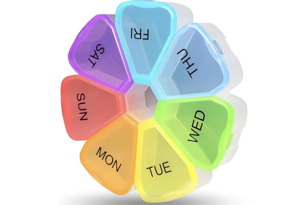 Pill Box 7 Day Organiser | Weekly Tablet Storage with Day Labels