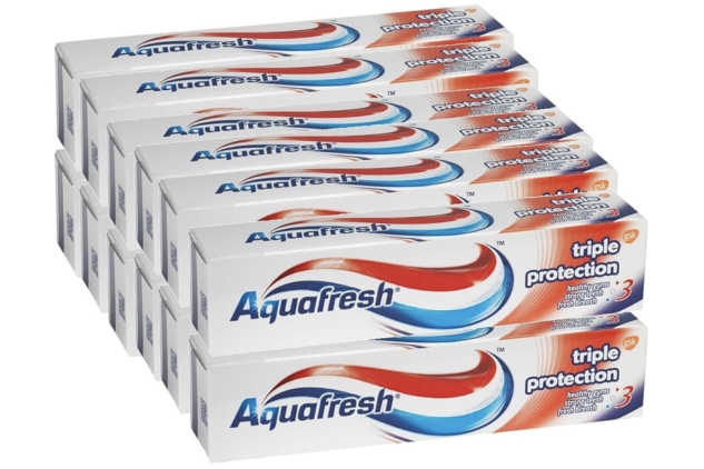 Aquafresh Triple Protection Fluoride Toothpaste | Family Size | 12 × 100 ml
