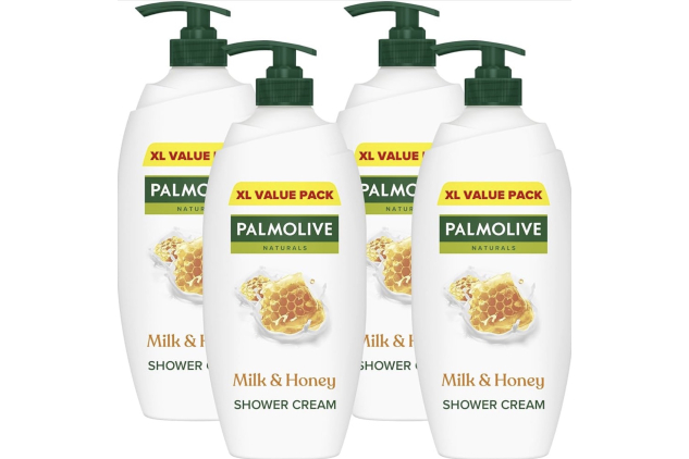 Palmolive Naturals Milk & Honey Shower Cream with Vitamin E – 4 x 750 ml Pump