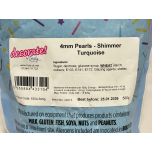 Decorate! Shimmer Turquoise Sugar Pearls 4mm | Edible Cake Sprinkles | 500g