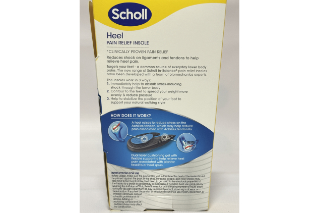 Scholl In-Balance Heel Pain Relief Insoles | Orthotic Shoe Inserts | Size Small (UK 4.5–6.5)