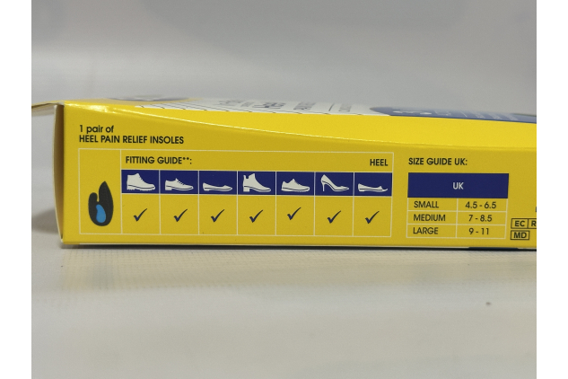 Scholl In-Balance Heel Pain Relief Insoles | Orthotic Shoe Inserts | Size Small (UK 4.5–6.5)