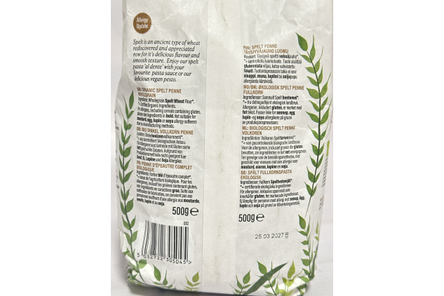 Biona Organic Wholemeal Spelt Penne, 500g