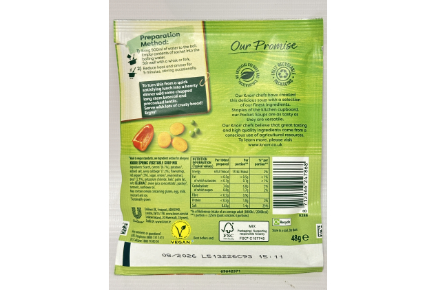 Knorr Spring Vegetable Soup Mix | Vegan Dry Soup | 48g Sachets | Pack of 9