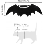 Bat Wings Halloween Costume for Dogs & Cats | Black Pet Fancy Dress | One Size