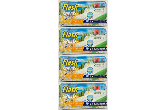 Flash Speedmop Wet Floor Cleaning Wipes – Mrs Hinch’s Vacay Vibes – Orange Blossom & Coastal Cypress – 24 Cloths x 4 Packs (96 Wipes)