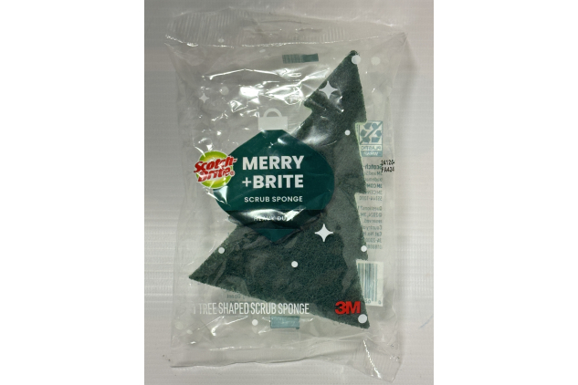 Scotch-Brite Merry + Brite Tree Shaped Scrub Sponge – Green | 1 Pack