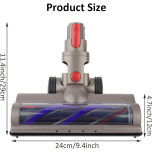 Quick-Release Motorhead Turbine Brush Cleaner Head for Dyson V7–V15 | 24cm
