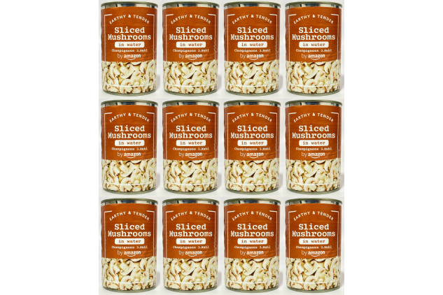 Sliced Mushrooms in Water | Canned Mushrooms | 290g (170g Drained) | Pack of 12