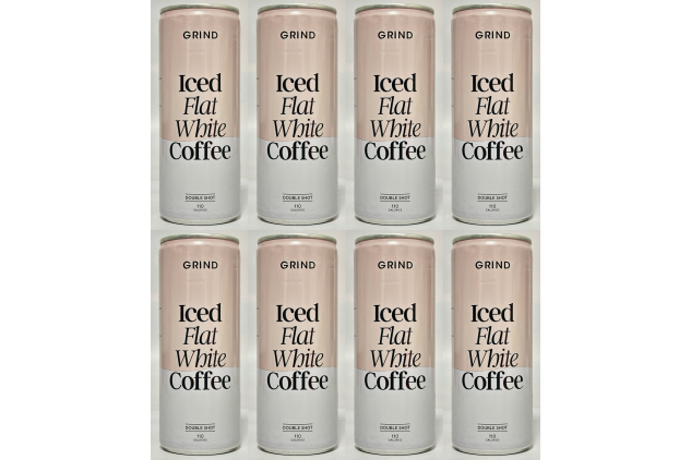 Grind Flat White Iced Coffee Cans | Ready to Drink | 8 × 250 ml