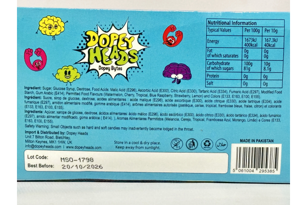 Dopey Heads Dopey Bytes Sour Candy Box 140g