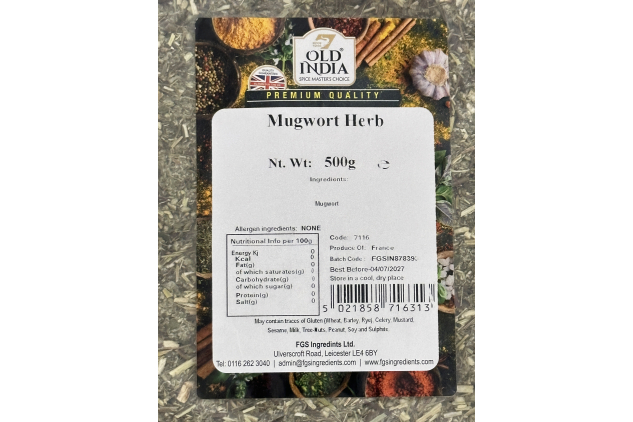 Mugwort Dried Cut Leaf 500g