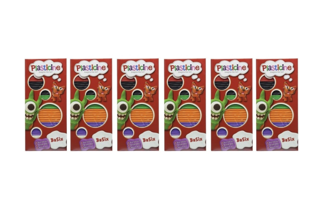 Plasticine Basix Modelling Clay Sticks – Non-Drying Reusable Craft Clay | 36 Sticks (6 Packs)
