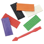 Plasticine Basix Modelling Clay Sticks – Non-Drying Reusable Craft Clay | 36 Sticks (6 Packs)