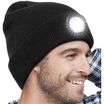 LED Beanie Hat with Rechargeable Light – Hands-Free Head Torch Beanie | 1 Pack