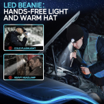 LED Beanie Hat with Rechargeable Light – Hands-Free Head Torch Beanie | 1 Pack