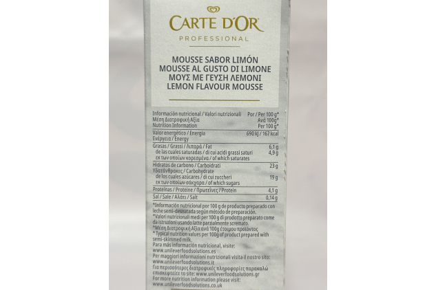 Carte d’Or Professional Lemon Flavour Mousse Dessert Mix | Case of 6 x 600g