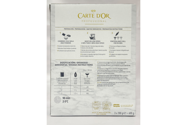 Carte d’Or Professional Lemon Flavour Mousse Dessert Mix | Case of 6 x 600g