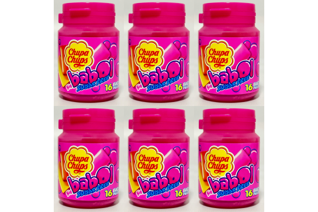 Chupa Chups Big Babol Sugar Free Bubble Gum – 16 Pieces | 64g – Pack of 6