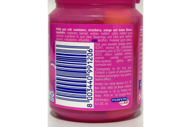 Chupa Chups Big Babol Sugar Free Bubble Gum – 16 Pieces | 64g – Pack of 6