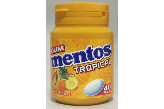 Mentos Sugar Free Tropical Chewing Gum Bottle – 40 Pieces | 56g | Pack of 6