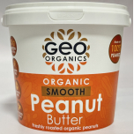 Geo Organics Smooth Peanut Butter | 100% Organic Roasted Peanuts | 2 x 1kg