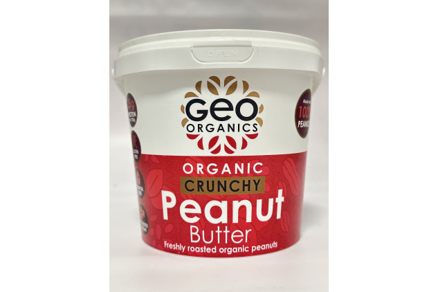 Geo Organics Organic Crunchy Peanut Butter | 100% Roasted Peanuts | 1kg