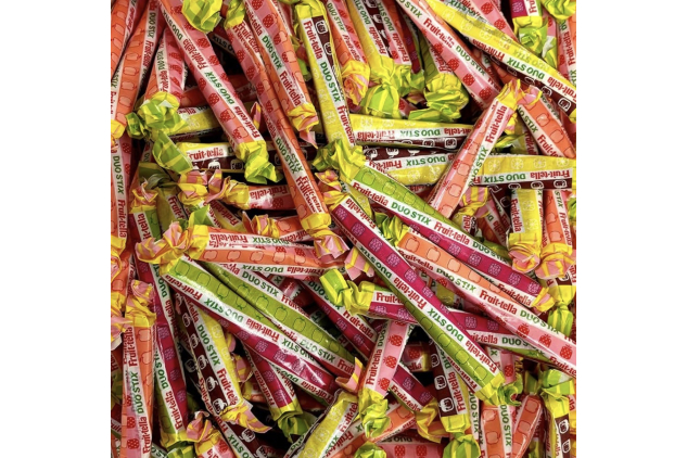 Fruit-tella Duo Stix Assorted Chewy Sweets | Strawberry Peach, Cola Lemon & Raspberry Apple | Bulk 8kg