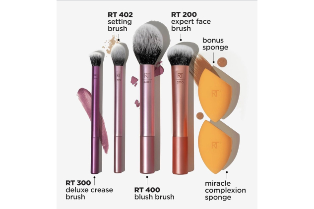 Real Techniques Everyday Essentials Makeup Brush Set with Sponges | 6 Piece Kit