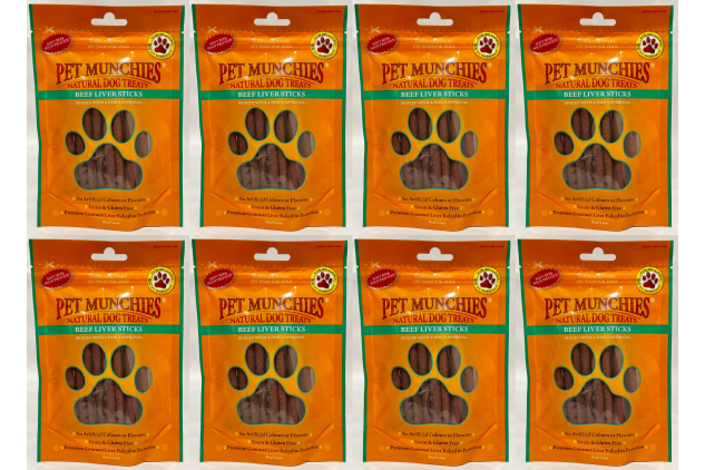 Pet Munchies Beef Liver Sticks Dog Treats – Natural Beef Liver Chews – 8 x 90g